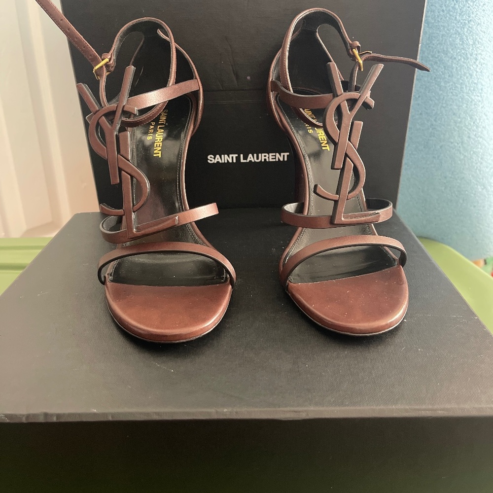 YSL Brown leather sandals - Picture 1 of 1
